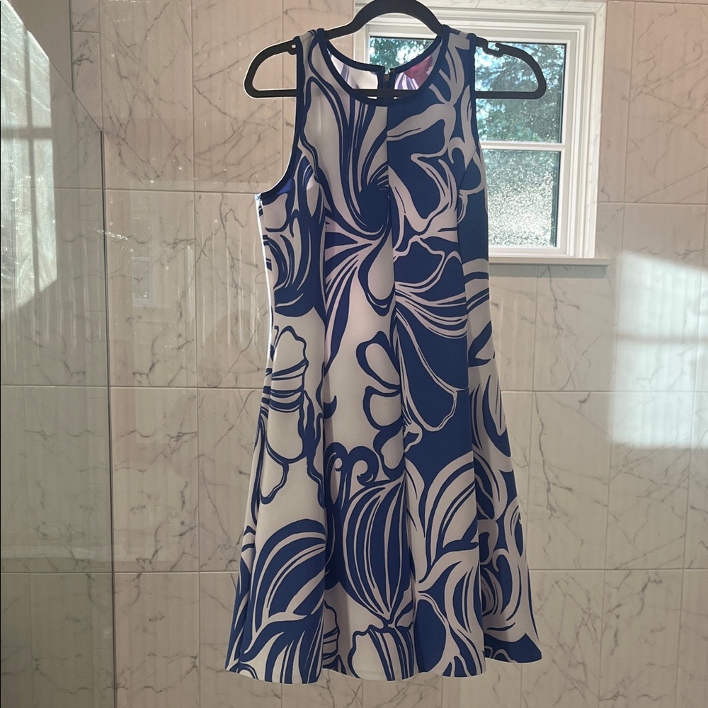 Lilly Pulitzer Navy and White Floral Mini Dress